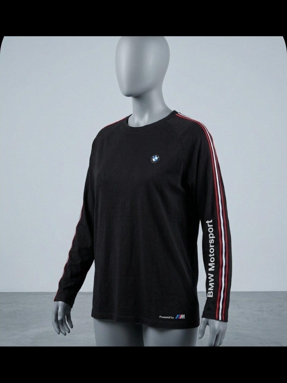 BMW Motorsport Long Sleeve Shirt Men XXL Black Racing Tee Powered by M